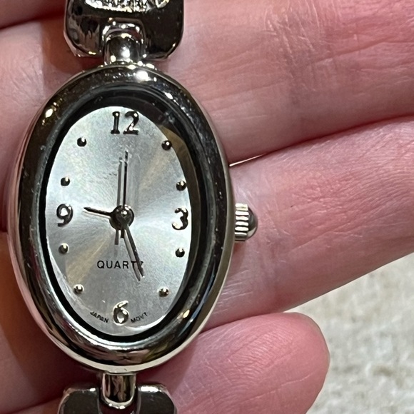 Silver Quartz Rhinestone Watch - Picture 4 of 10